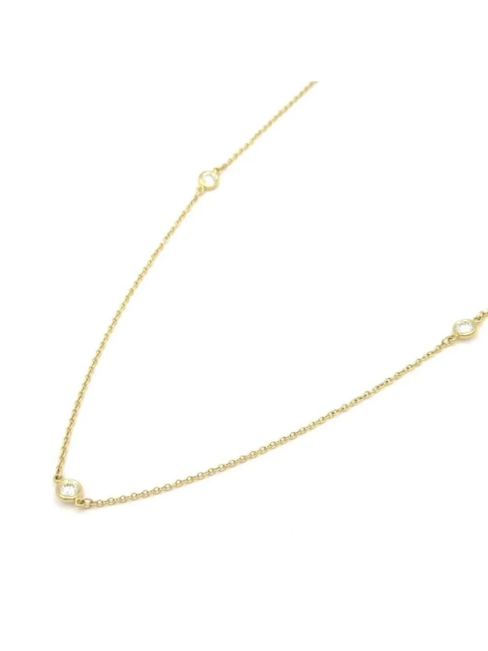 Tiffany & Co Necklace Diamond by the Yard 18k Yellow Gold 0.1 Carat